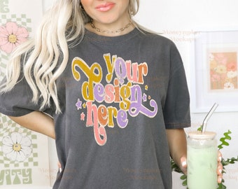 Comfort Colors C1717 Mockup | Pepper Comfort Colors C1717 | Spring Mockup | Easter Mockup | Summer Mockup | Oversized Shirt Mockup