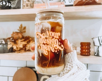 16 Unzen Glasdose Mockup | 16 Unzen Glas Bierdose Mockup | Tasse Mockup | Herbst Mockup | Halloween Tasse Mockup | Herbst Tasse Mockup