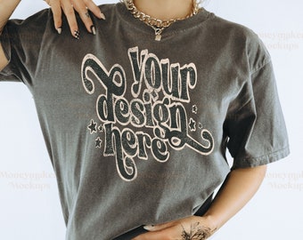 Komfortfarben C1717 Mockup | Comfort Colors C1717 Pfeffer Mockup | Komfortfarben Mockup | Übergroßes Shirt Mockup | C1717 Pfeffer Mockup