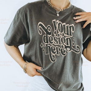 Comfort Colors C1717 Mockup | Comfort Colors C1717 Pepper Mockup | Comfort Colors Mockup | Oversized Shirt Mockup | C1717 Pepper Mockup
