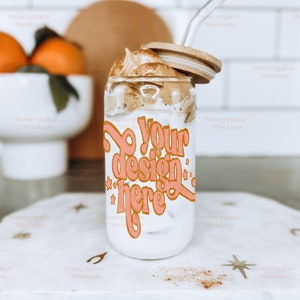 Glass Can Tumbler Mockup | Glass Can Mockup | 16 oz Glass Can Tumbler Mockup | Mug Mockup | Cup Mockup | Coffee Cup Mockup