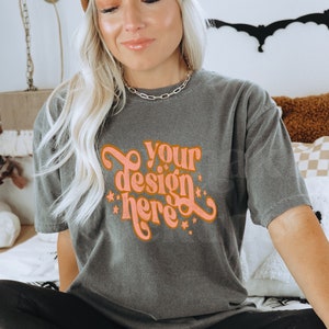 Pepper Comfort Colors C1717 Mockup | Oversized Shirt Mockup | Halloween Mockup | Autumn Mockup | Fall Shirt Mockup | Fall Mockup | Fall Mock