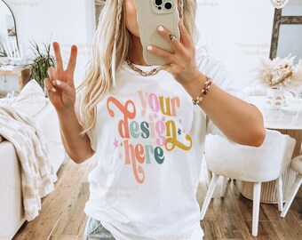 Trendy Mockup | Comfort Colors C1717 Mockup | White Comfort Colors C1717 Mockup | Oversized Mockup | Comfort Colors Mockup | Y2K Mockup