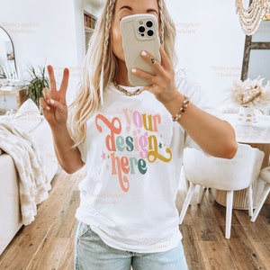 Trendy Mockup | Comfort Colors C1717 Mockup | White Comfort Colors C1717 Mockup | Oversized Mockup | Comfort Colors Mockup | Y2K Mockup
