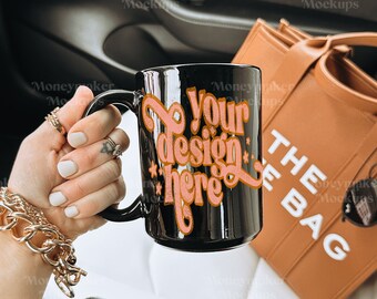 Halloween Mug Mockup 15 oz Black Coffee Mug Mockup | Mug Mockup | Black Coffee Mug Mockup | Black Mug Mockup