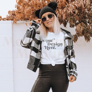 Bella Canvas 3001 Mockup | Bella Canvas White | Halloween Mockup | Autumn Mockup | Fall TShirt Mockup | Boho Mockup | Fall Mockup