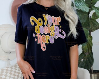 Bella Canvas 3001 Mockup | Black Bella Canvas 3001 Mockup | Shirt Mockup | Tshirt Mockup | Oversized Shirt Mock Up | Model Mockup