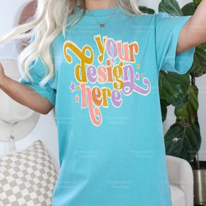 Comfort Colors Mockup | Seafoam Comfort Colors C1717 Mockup | Shirt Mockup | Tshirt Mockup | Oversized Shirt Mock Up | Model Mockup