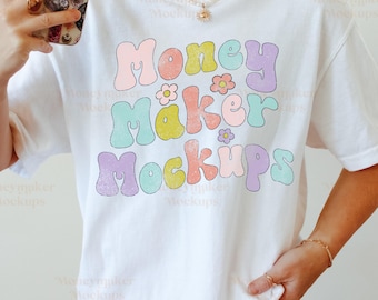 Comfort Colors 1717 Mockup | Comfort Colors 1717 White Shirt Mockup | Trendy Mockup | Summer Mock | Spring Mockup | Oversized Mockup