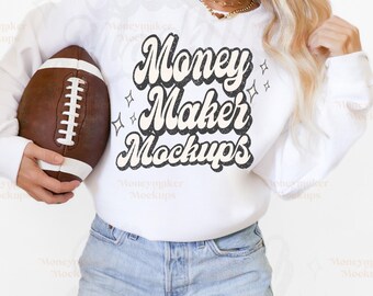 White Gildan 18000 Gameday Mockup | Sports, Football (Digital .PNG, .JPG)