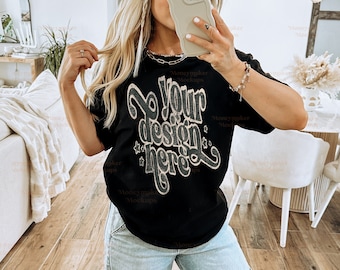 Trendy Mockup | Comfort Colors C1717 Mockup | Black Comfort Colors C1717 Mockup | Oversized Mockup | Comfort Colors Mockup | Y2K Mockup