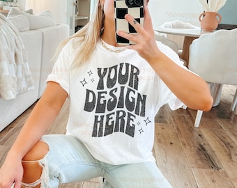 Trendy Mockup | Comfort Colors C1717 Mockup | White Comfort Colors C1717 Mockup | Oversized Mockup | Comfort Colors Mockup | Y2K Mockup