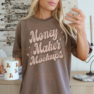 Comfort Colors 1717 Mockup | Comfort Colors 1717 Espresso Shirt Mockup | Trendy Mockup | Model Mockup | Neutral Mockup | Oversized Mockup