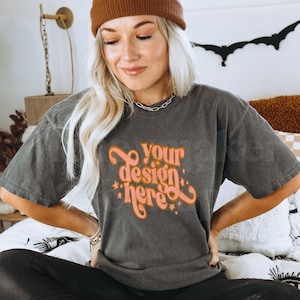 Pepper Comfort Colors C1717 Mockup | Oversized Shirt Mockup | Halloween Mockup | Autumn Mockup | Fall Shirt Mockup | Fall Mockup | Fall Mock