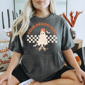 Halloween Mockup Comfort Colors C1717 Pepper Mockup | Comfort Colors Mockup | Halloween Shirt Mockup | Oversized Shirt Mockup | Fall Mockup