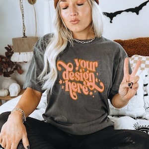 Pepper Comfort Colors C1717 Mockup | Oversized Shirt Mockup | Halloween Mockup | Autumn Mockup | Fall Shirt Mockup | Fall Mockup | Fall Mock