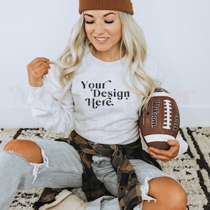 Ash Gildan 18000 Mockup | Gameday Mockup | Sports Mockup | Team Mockup | Fall Mockup | Superbowl Mock | Football Mockup | Model Mockup