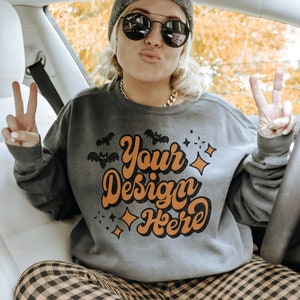 Halloween Mockup Pepper Comfort Colors 1566 Mockup | Comfort Colors Mockup | Halloween Shirt Mockup | Oversized Mockup | Trendy Mockup