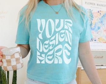 Trendy Mockup | Comfort Colors 3023 Mockup | Chalky Mint Comfort Colors 3023CL Mockup | Cropped Shirt Mockup | Comfort Colors Mockup