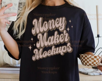 Comfort Colors 1717 Mockup | Comfort Colors 1717 Black Shirt Mockup | Trendy Mockup | Model Mockup | Neutral Mockup | Oversized Mockup