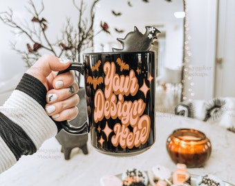 Halloween Mug Mockup 15 oz Black Coffee Mug Mockup | Mug Mockup | Black Coffee Mug Mockup | Black Mug Mockup