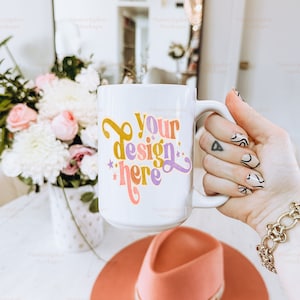 Mug Mockup | Spring Mug Mockup | 15 oz White Coffee Mug Mockup | Coffee Mug Mockup | Styled Mug Mockup | Summer Mockup
