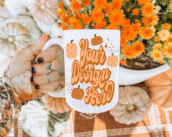 Fall Mug Mockup 15 oz Coffee Mug Mockup | Halloween Mug Mockup | White Coffee Mug Mockup | White Mug Mockup