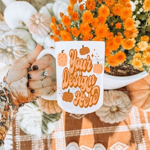 Fall Mug Mockup 15 oz Coffee Mug Mockup | Halloween Mug Mockup | White Coffee Mug Mockup | White Mug Mockup