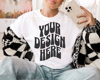 White Comfort Colors C1717 Mockup | White Shirt Mockup | Oversized Shirt Mockup | Comfort Colors Shirt Mockup | Trendy Mockup