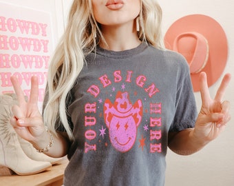 Western Mockup | Cowgirl Mock-Up | Comfort Colors 3023 Pepper Mockup | Pepper Comfort Colors | Concert Shirt Mockup | Western Shirt Mockup
