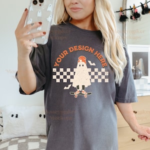 Pepper Comfort Colors 1717 Mockup | Oversized Shirt Mockup | Halloween Mockup | Autumn Mockup | Fall Shirt Mockup | Fall Mockup | Fall Mock