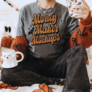 Pepper Comfort Colors 1717 Mockup | Oversized Shirt Mockup | Halloween Mockup | Autumn Mockup | Fall Shirt Mockup | Fall Mockup | Fall Mock