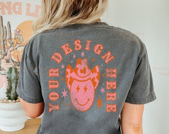 Western Mockup | Cowgirl Mock-Up | Comfort Colors 3023 Pepper Mock-up | Back of Shirt Mock Up | Concert Shirt Mockup | Western Shirt Mockup