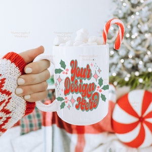 Christmas Mug Mockup | Christmas Mockup | 15 oz Coffee Mug Mockup | Mug Mockup | White Coffee Mug Mockup | White Mug Mockup | Holiday Mug