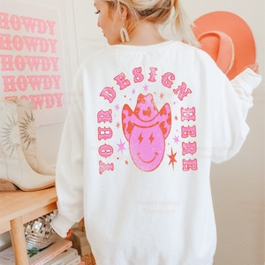 Western Mockup | Cowgirl Mock-Up | Comfort Colors 1566 White Mockup | Oversized Mock-up | Back of Shirt Mockup | Western Shirt Mockup
