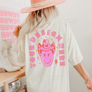 Western Mockup | Cowgirl Mock-Up | Comfort Colors 1717 Ivory Mockup | Oversized Mock-up | Back of Shirt Mockup | Western Shirt Mockup