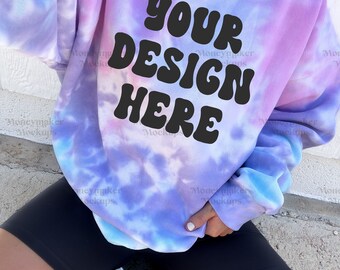 Colortone 8100 Mockup | Cotton Candy Colortone 8100 Sweatshirt Mockup | Lifestyle Mockup | Tie-dye Sweatshirt Mockup | Trendy Mockup