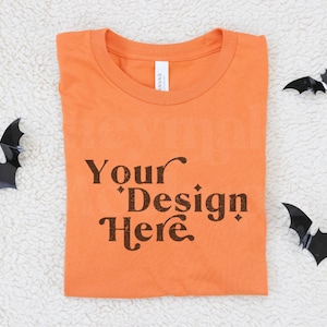 Bella Canvas 3001 Mockup | Bella Canvas Burnt Orange Shirt | Halloween Mockup | Autumn Mockup | Fall T-Shirt Mockup | Fall Mockup