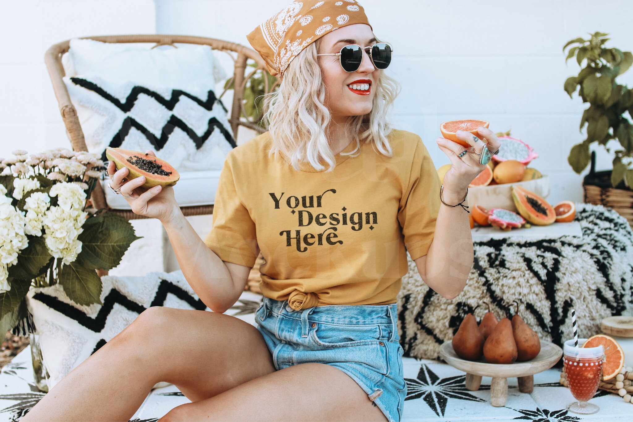 Bella Canvas 3001 Mockup | Bella Canvas Mustard Shirt | Tshirt Mockup…