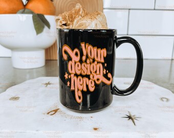 Kaffeebecher Mockup | Schwarze Tasse Mockup | 15 Unzen schwarze Tasse Mockup | Kaffeetasse Mockup | Schwarze Kaffeetasse Mockup | Tasse Mock Up | Leere Tasse Mockup