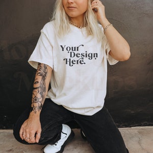 Gildan 5000 Mockup | Gildan 5000 Heavy White Shirt Mockup | Tshirt Mockup | Grunge Mockup | Hipster Mockup | Oversized Shirt Mockup