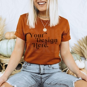 Bella Canvas 3001 Mockup | Bella Canvas Autumn Shirt | Halloween Mockup | Autumn Mockup | Fall T-Shirt Mockup | Boho Mockup | Fall Mockup