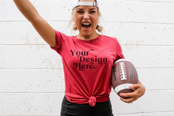 Cardinal Red Bella Canvas 3001 Mockup | Gameday Mockup | Sports Mockup | Team Mockup | Fall Mockup | Superbowl Mock | Football Mockup