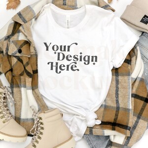 Bella Canvas 3001 Mockup | Bella Canvas White | Fall Shirt Mockup | Autumn Mockup | Fall T-Shirt Mockup | Fall Mockup | Halloween Mockup