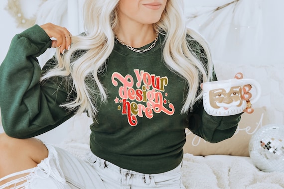 Christmas Mockup | Forest Gildan 18000 Mockup | Holiday Sweatshirt Mockup | Christmas Hoodie Mockup | Christmas Mockups | Holiday Mockup