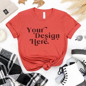 Rust Bella Canvas 3001 Mockup | Bella Canvas Rust | Fall Shirt Mockup | Autumn Mockup | Fall T-Shirt Mockup | Fall Mockup | Halloween Mockup