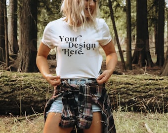 Bella Canvas 3001 Mockup | Bella Canvas White Shirt | Tshirt Mockup | White Shirt Mockup | Model Mockup | Summer Shirt Mock | Summer Mock