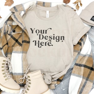 Bella Canvas 3001 Mockup | Bella Canvas Athletic Tan | Fall Shirt Mockup | Autumn Mockup | Fall T-Shirt Mockup | Fall Mockup | Halloween
