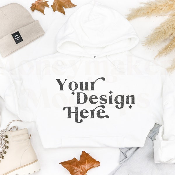 White Independent Trading Company SS4500 Mockup | Fall Hoodie Mockup | Autumn Mockup | Fall Shirt Mockup | Fall Mockup | Halloween Mockup