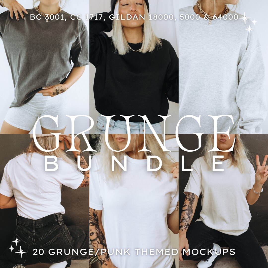 Punk Mockup Bundle | Baddie Mockup Bundle | Bella Canvas 3001 Bundle ...